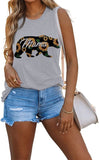 Mama Bear Sunflower Tank Top Women Graphic Shirt