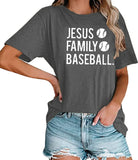 Women Jesus Family Baseball Graphic T-Shirt