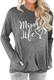 Women Long Sleeve Mom Life Blouse with Pockets