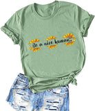 Women Retro Be A Nice Human T-Shirt Sunflowers Shirt