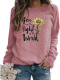 Women Long Sleeve You are The Light of The World Sweatshirt Sunflower Sweatshirt