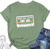 Women Pesonalise Vintage Cassette T-Shirt Best of 1979 Tee Tops