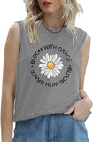 Women Bloom with Grace Floral Tank Shirt