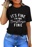 Women's Casual Sweater It's Fine I'm Fine Everything is Fine Round Neck Loose Bottom Shirt Female