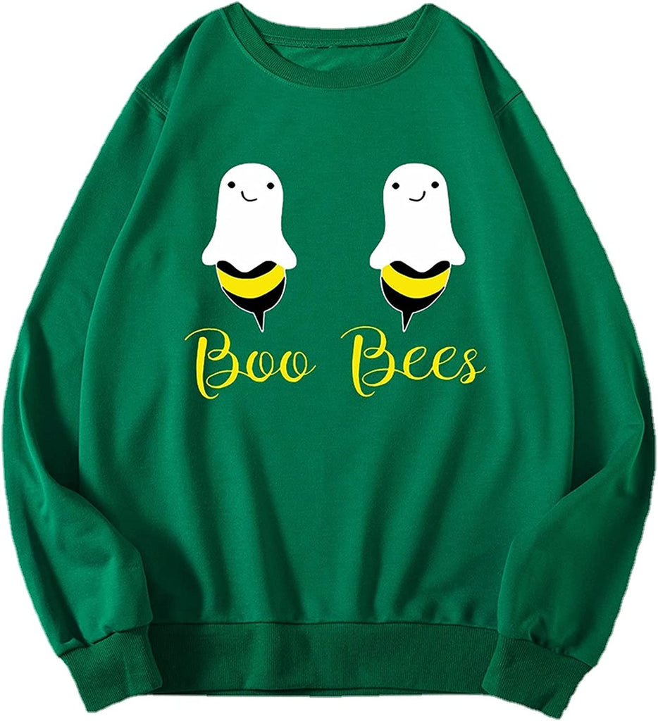 Women Boo Bees Shirt Funny Halloween Boobies Sweatshirt