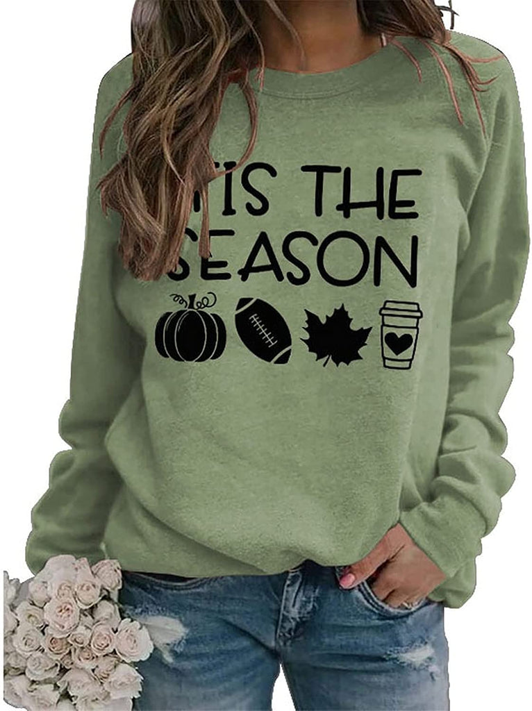 Women Tis The Season Shirt Football Pumpkin Sweatshirt