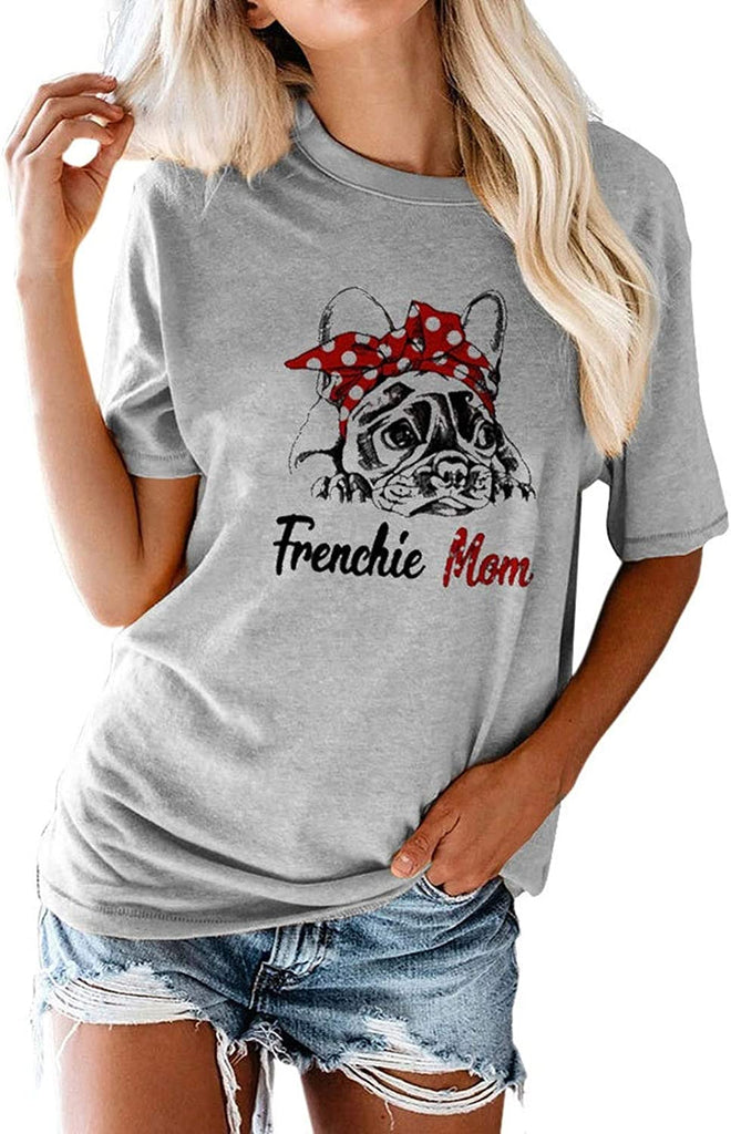 Women Frenchie Mom T-Shirt Dog Mom Shirt