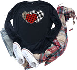 Valentine Shirt Valentine's Day Gift for Women Leopard Buffalo Plaid Valentine Heart Blouse