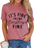 Women's Casual Sweater It's Fine I'm Fine Everything is Fine Round Neck Loose Bottom Shirt Female