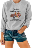 Funny Chicken Shirt Women Chickens Make Me Happy Humans Make My Head Hurt Sweatshirt