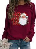Women Vintage Santa Sweatshirt Ho Ho Ho Merry Christmas Shirt