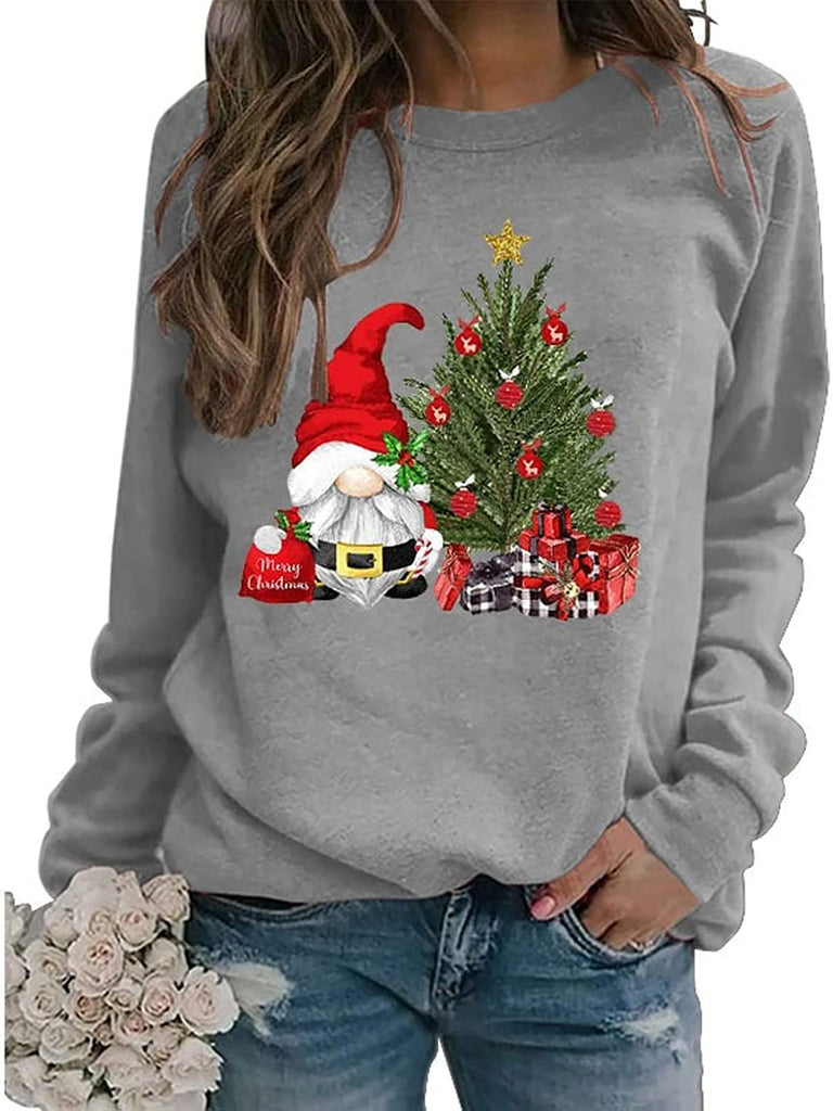Merry Christmas Sweatshirt for Women Cute Gnomies Shirt