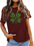 Four Leaf Clover Shirt Women 4 Leaf Lucky St Patricks Day T-Shirt