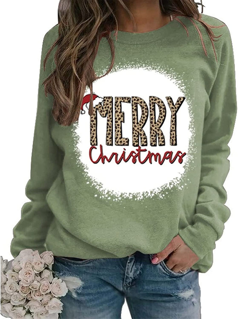 Merry Christmas Sweatshirt Women Christmas Tree Shirt