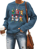 Women Santa Squad Snowman Girl with Bow Deer Sweatshirt Christmas Shirt
