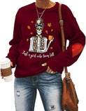 Women Mom Skull Sweatshirt Just A Girl Who Loves Fall Shirt