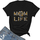 Mom Life Sunflower T-Shirt Women Mothers Day Graphic Tees