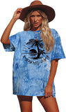 Women Summer Vibes Tee Shirt Women Summer Shirt Tie Dye Fashion Graphic T-Shirt