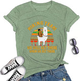 Women Sloth Llama Hiking Team T-Shirt Funny Llama Sloth Graphic Shirt