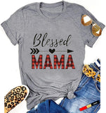Women Blessed Mama T-Shirt Mama Shirt
