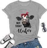 Women Not Today Heifer T-Shirt Cow Graphic Shirt
