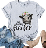 Women Not Today Heifer T-Shirt Cute Cow Shirt