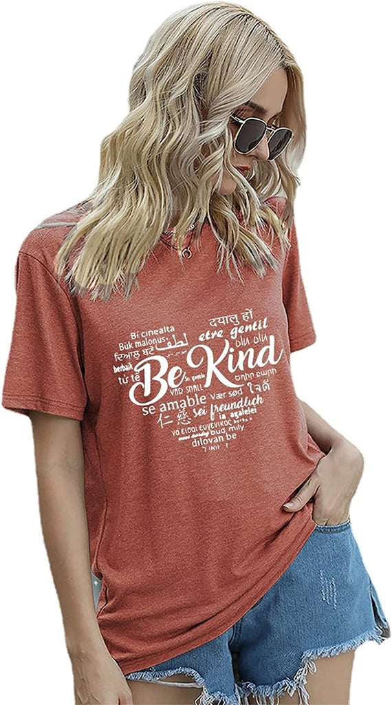 Women Be Kind Languages T-Shirt Kindness Shirt