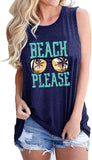 Women Beach Please Tank Top Beach Life Shirt