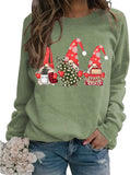 Women Christmas Gnomes Sweatshirt Long Sleeve Christmas Tree Shirt