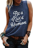 Women Be A Nice Human Tank Tops Shirt