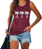Women Palm Tree Tank Summer Girls Trip Beach Shirt