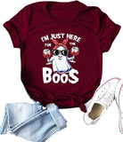 Spooky Ghost Shirt for Women I'm Just Here for The Boos T-Shirt