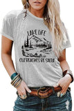 Cute Vacation T-Shirt Women Lake Life Because Beaches Be Salty Graphic Tees