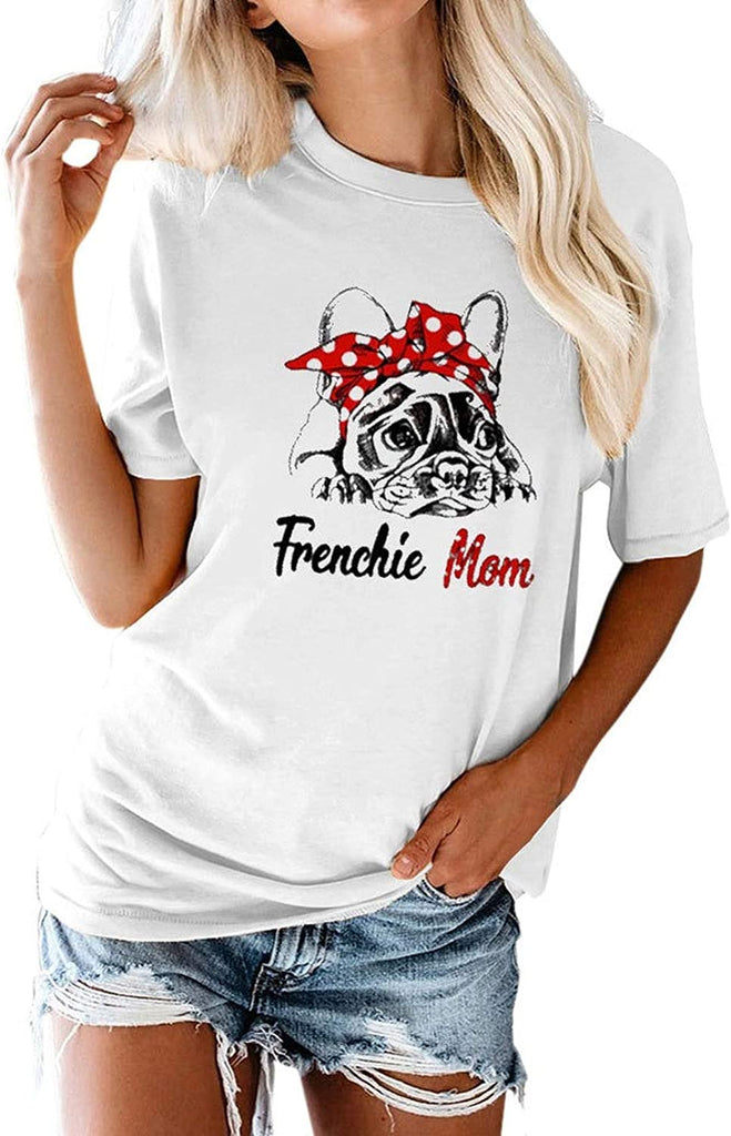 Women Frenchie Mom T-Shirt Dog Mom Shirt