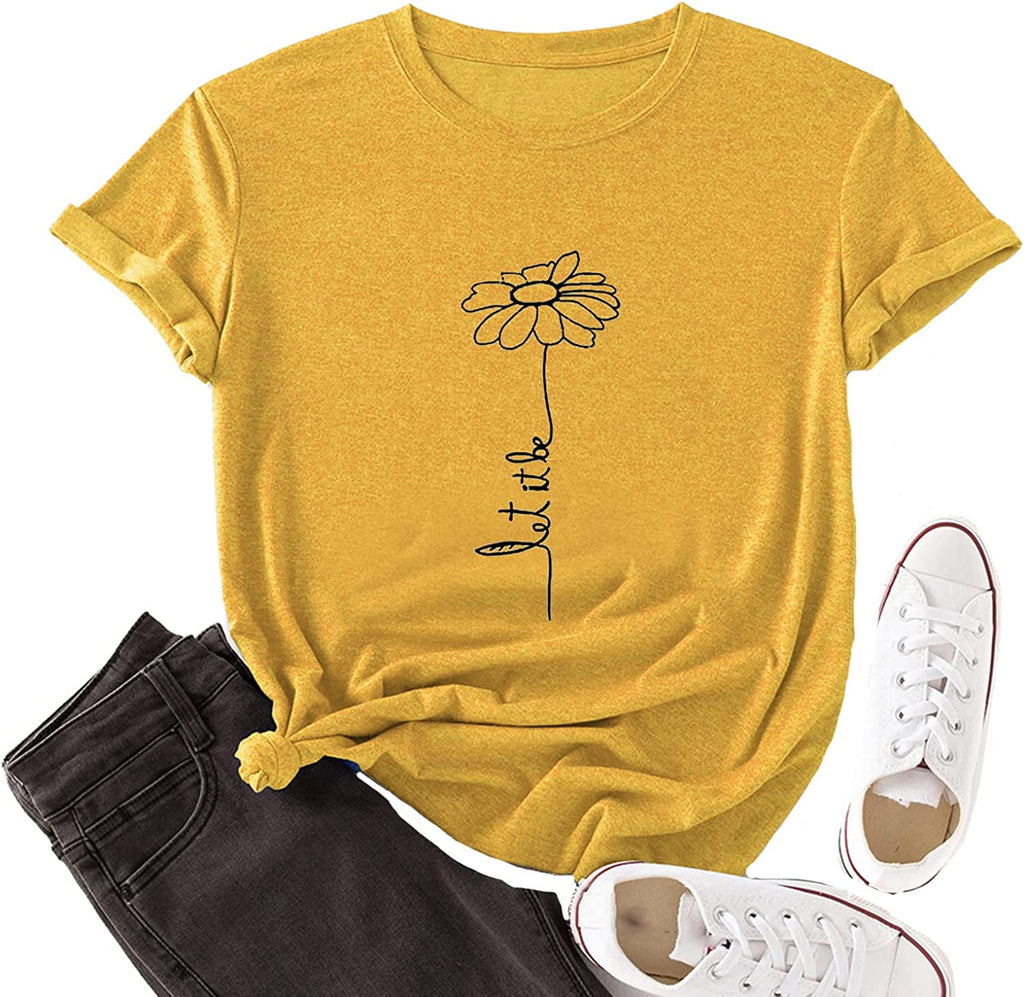 Women Let it be Sunflower T-Shirt