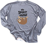Sloth Shirt Women My Spirit Animal Long Sleeve Graphic Blouse
