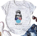 Women Nurse Life T-Shirt American Flag Shirt