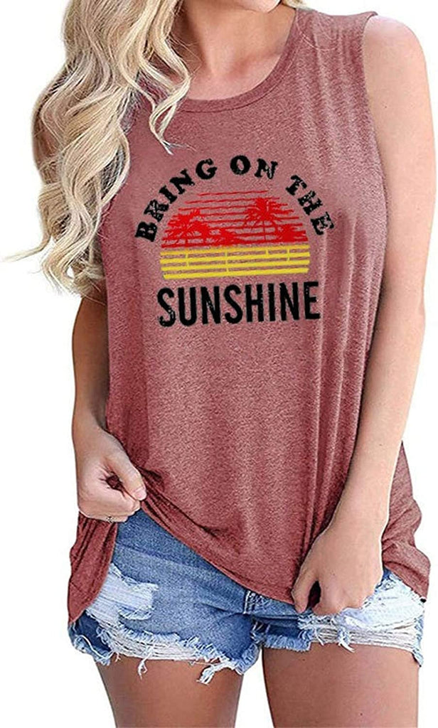 Women Bring On The Sunshine Tank Top Women Sunshine Graphic Shirt