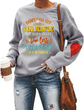 Women Long Sleeve with Heart Print Don't Piss Off Old People Sweatshirt Vintage Sweater