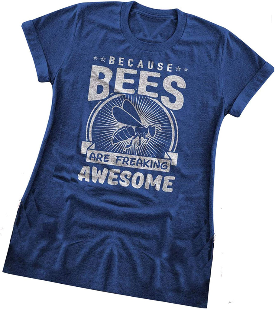 Women Because Bees are Freaking Awesome Bee Shirt Graphic T-Shirt Women Casual TopTee