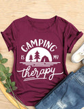 Women Camping is My Therapy T-Shirt Tee Graphic Camper T-Shirt