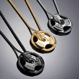 Men's Fitness Jewelry Dumbbell Charm Sport Barbell Pendant Biker Box Chain Necklace Stainless Steel Necklace