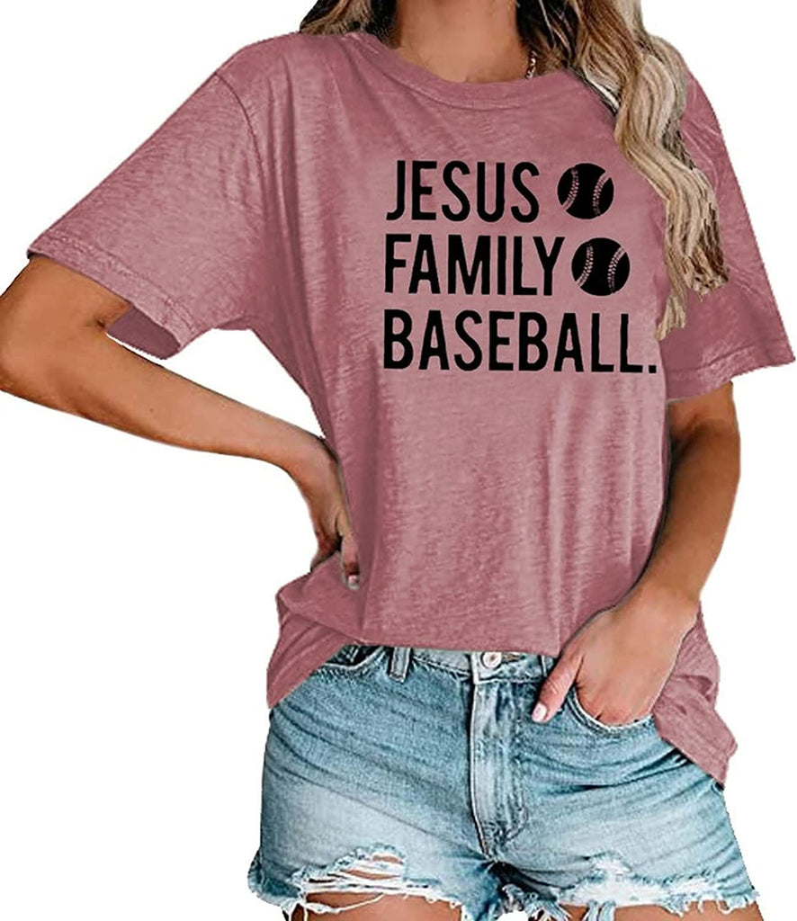 Women Jesus Family Baseball Graphic T-Shirt