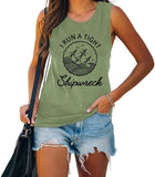 Women I Run A Tight Shipwreck Graphic Tshirt Short Sleeve Casual Funny Mom Shirt Tops