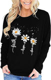 Christian Gift Shirt for Womens Daisy Faith Hope Love Graphic Sweatshirt Faith Clothing