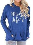 Women Long Sleeve Mom Life Blouse with Pockets