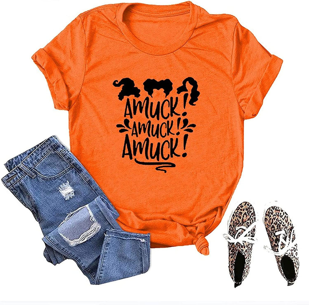 Sanderson Halloween Shirt for Women Amuck Amuck Amuck Graphic T-Shirt