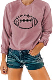Women Game Day Sweatshirt Football Game Day Long Sleeve Clothing (Rosy,Large)