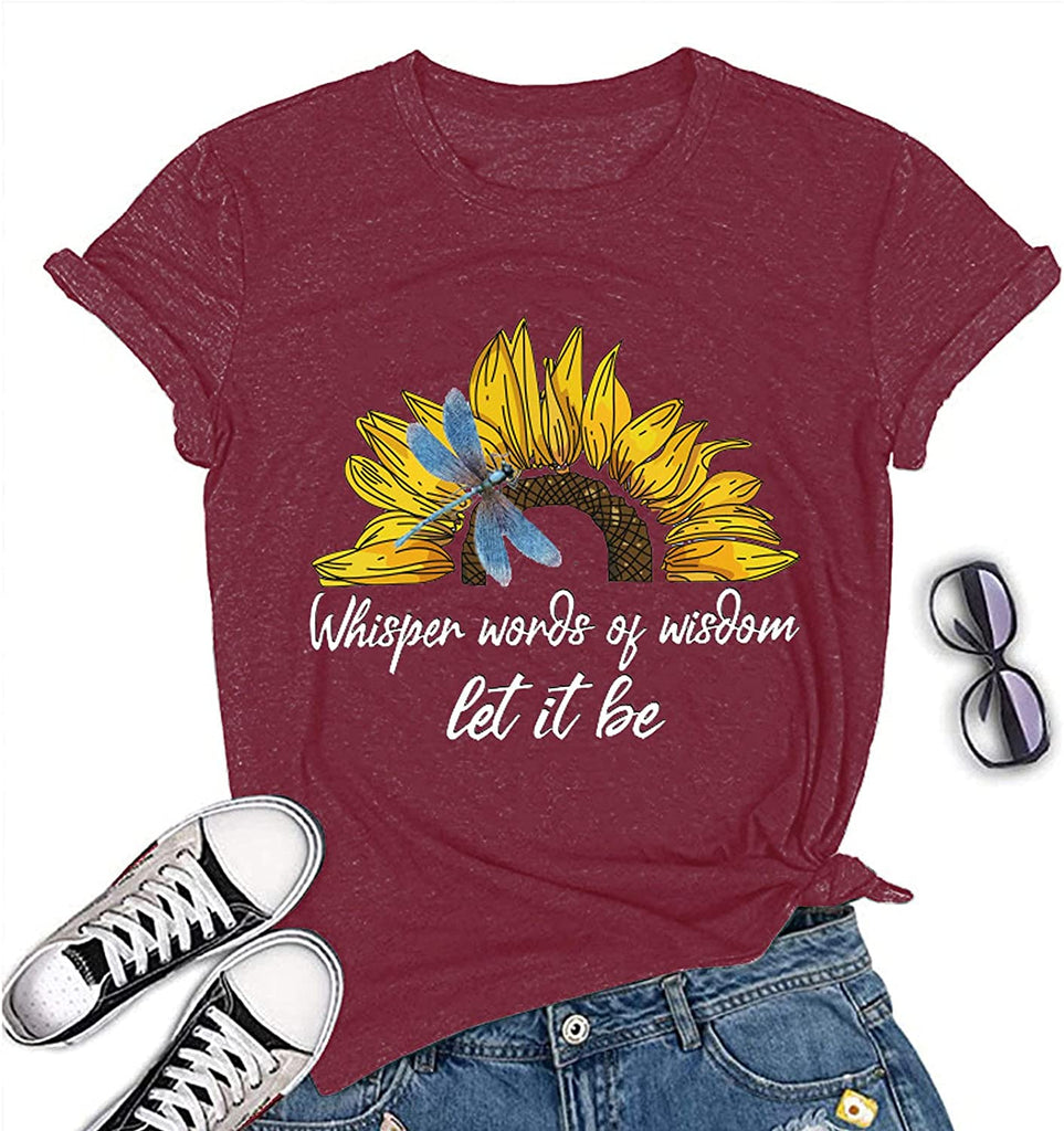 Women Whisper Words of Wisdom T-Shirt Butterfly Sunflower Shirt