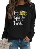 Women Long Sleeve You are The Light of The World Sweatshirt Sunflower Sweatshirt